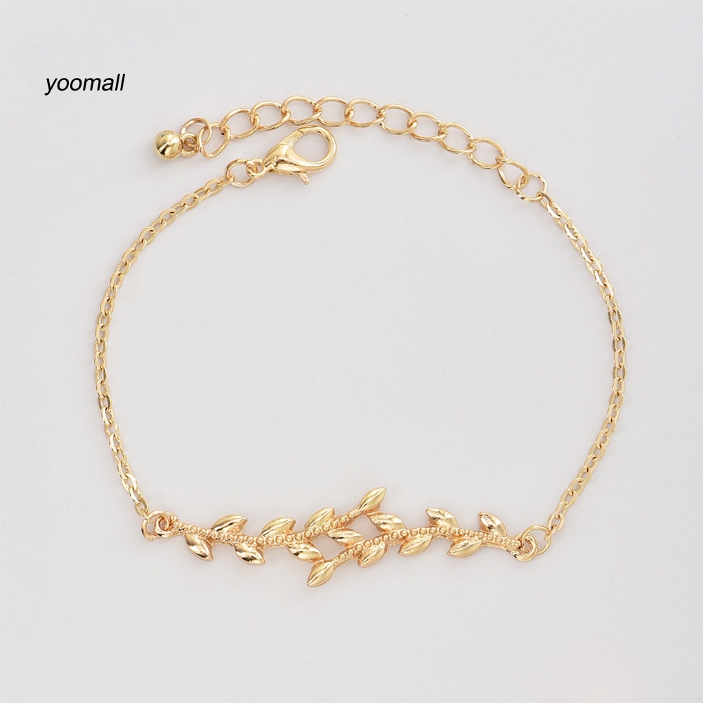 Set 4 Vòng Tay Hở Hình Mặt Trăng / Chiếc Lá Thời Trang Cho Nữ