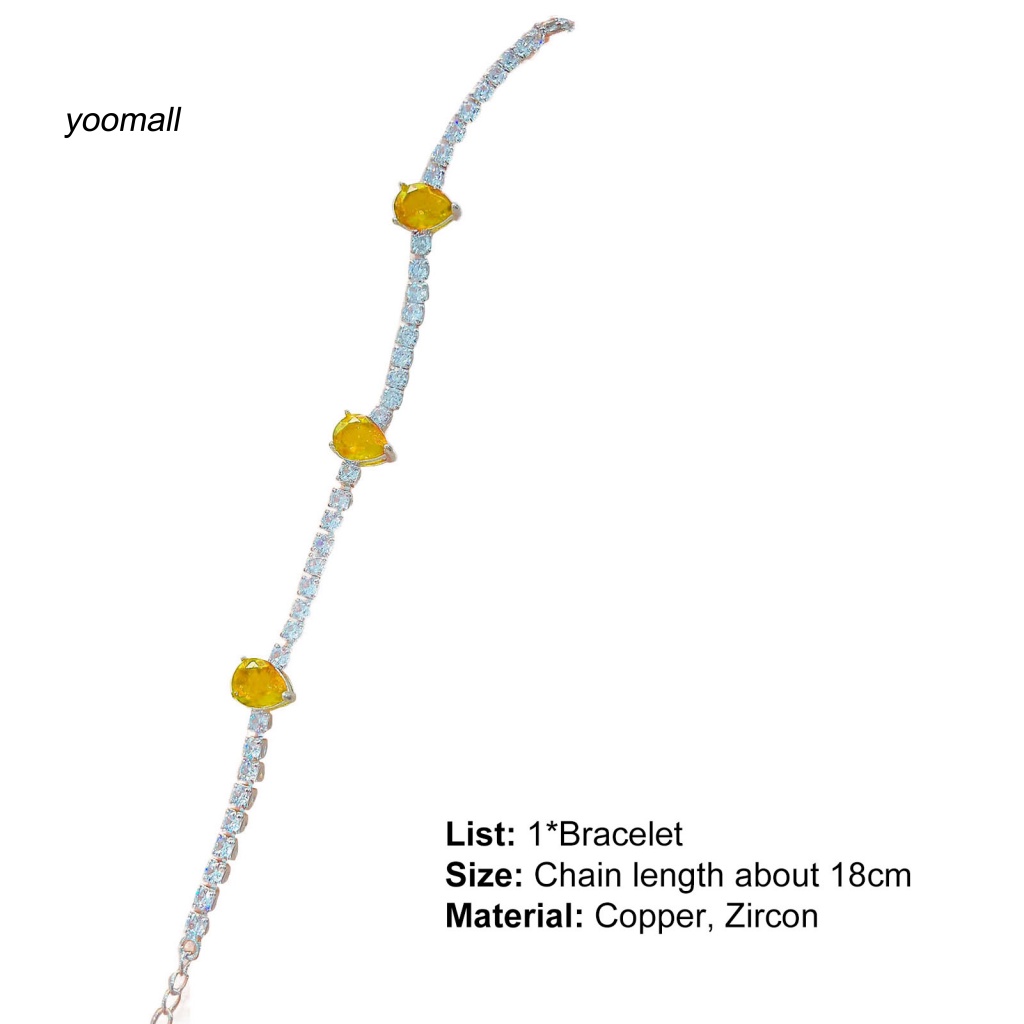 Yo / Vòng Tay Cô Dâu Đính Đá Zircon Hình Giọt Nước Có Thể Điều Chỉnh Kích Thước