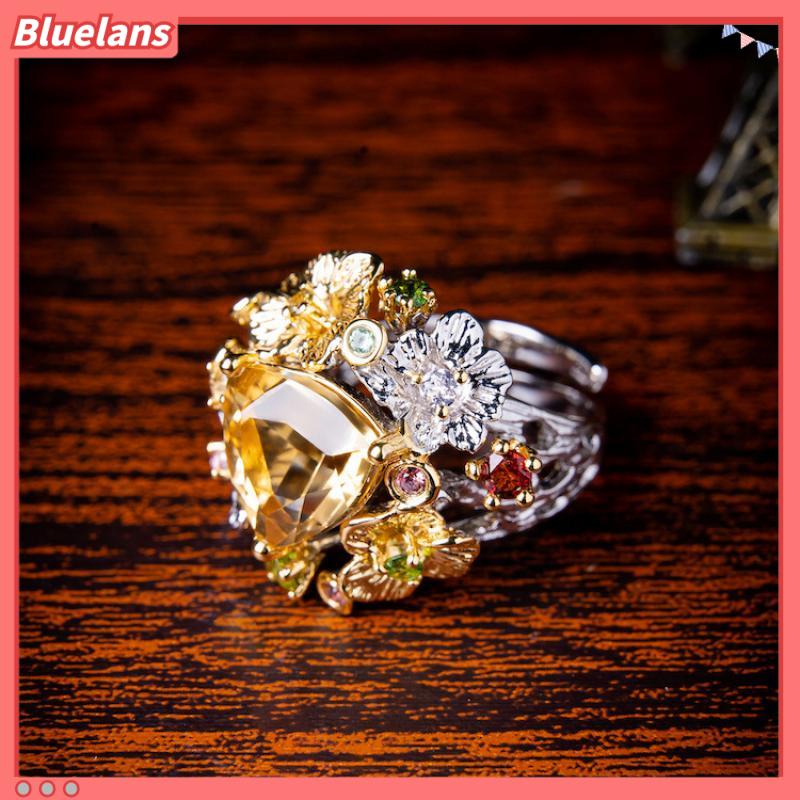 [BLS] Nhẫn Dạng Hở Đính Đá Tự Nhiên Màu Nước Tiểu Ý Sáng Và Cao Cấp