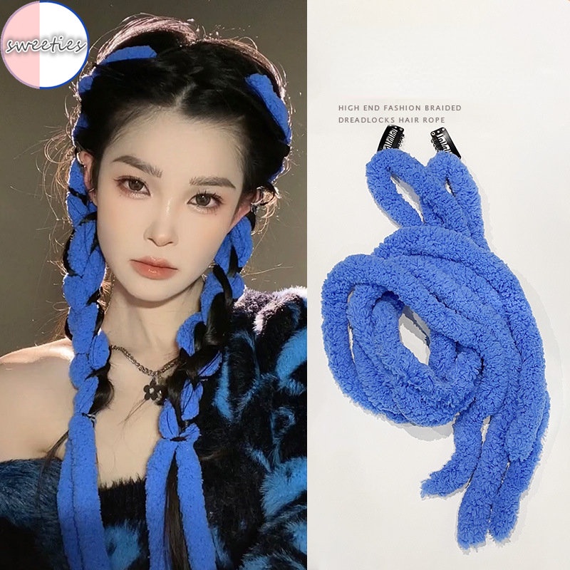 Dây Buộc Tóc Phủ Lông Nhiều Màu Sắc Phong Cách Hip Hop Thời Trang Cho Nữ