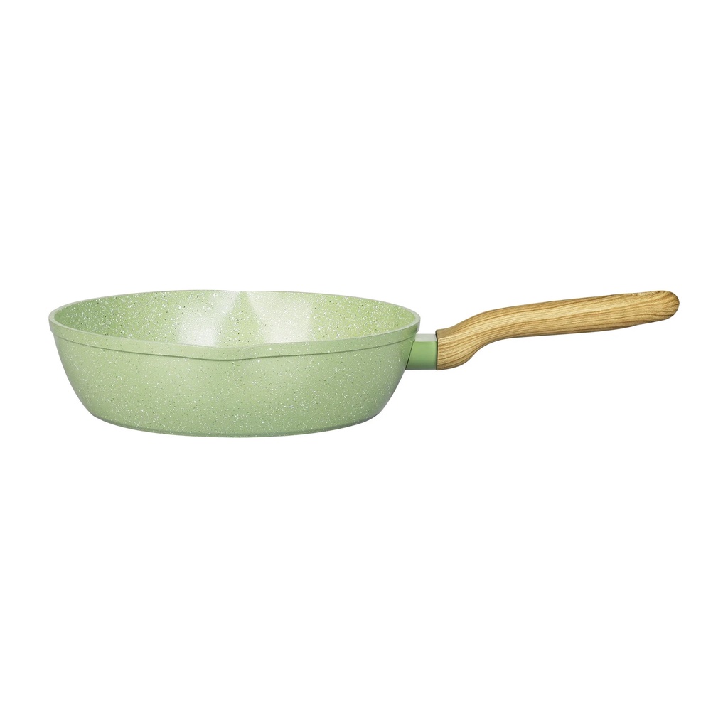 Chảo chống dính men đá có miệng rót Greencook GCP231-24IH nhiều size, dùng được trên bếp gas, bếp hồng ngoại, bếp từ