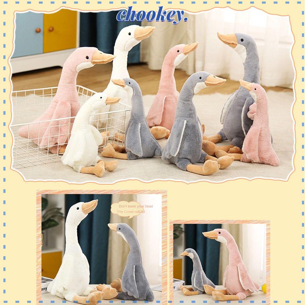 CHOOKEY Thú Nhồi Bông Hình Con Ngỗng Cổ Dài Mềm Cho Bé
