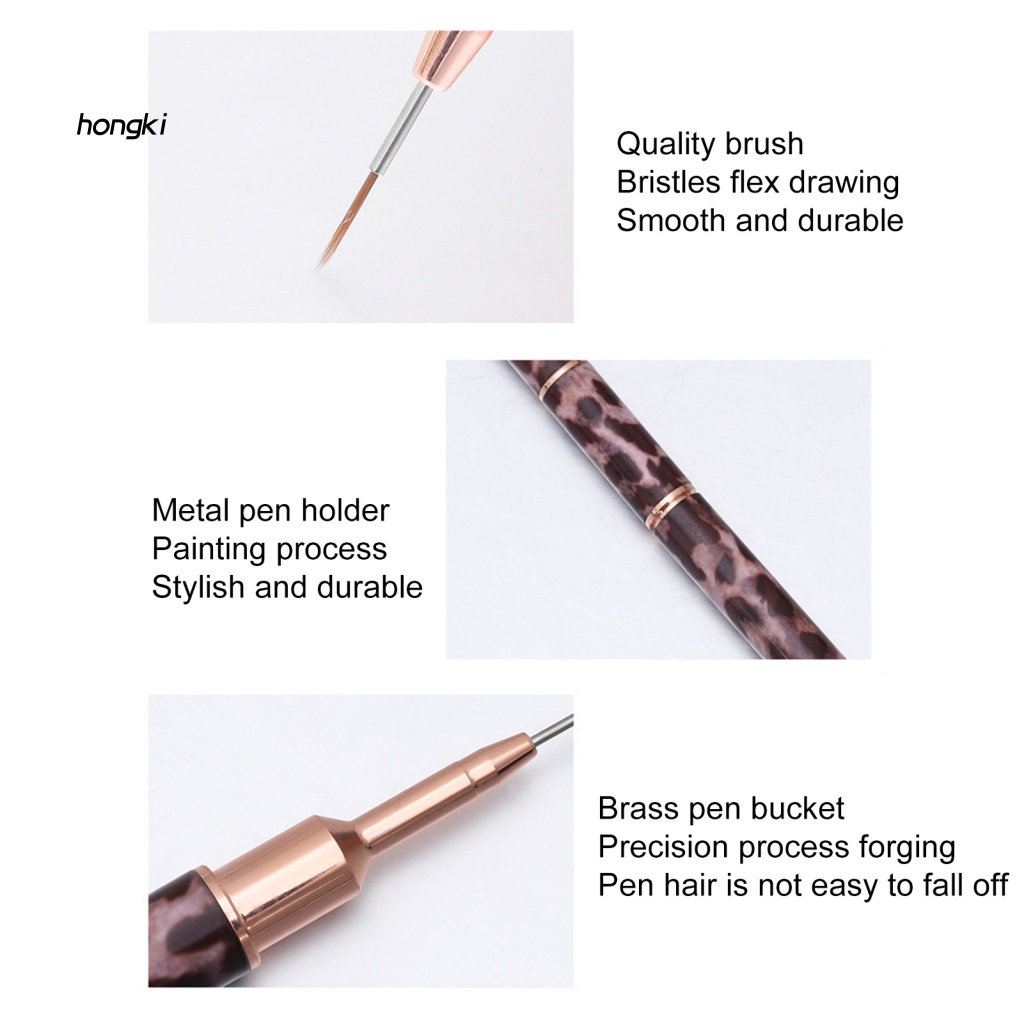 Bút Trang Trí Móng Tay Hai Đầu Lông Siêu Mịn Họa Tiết Da Báo DIY