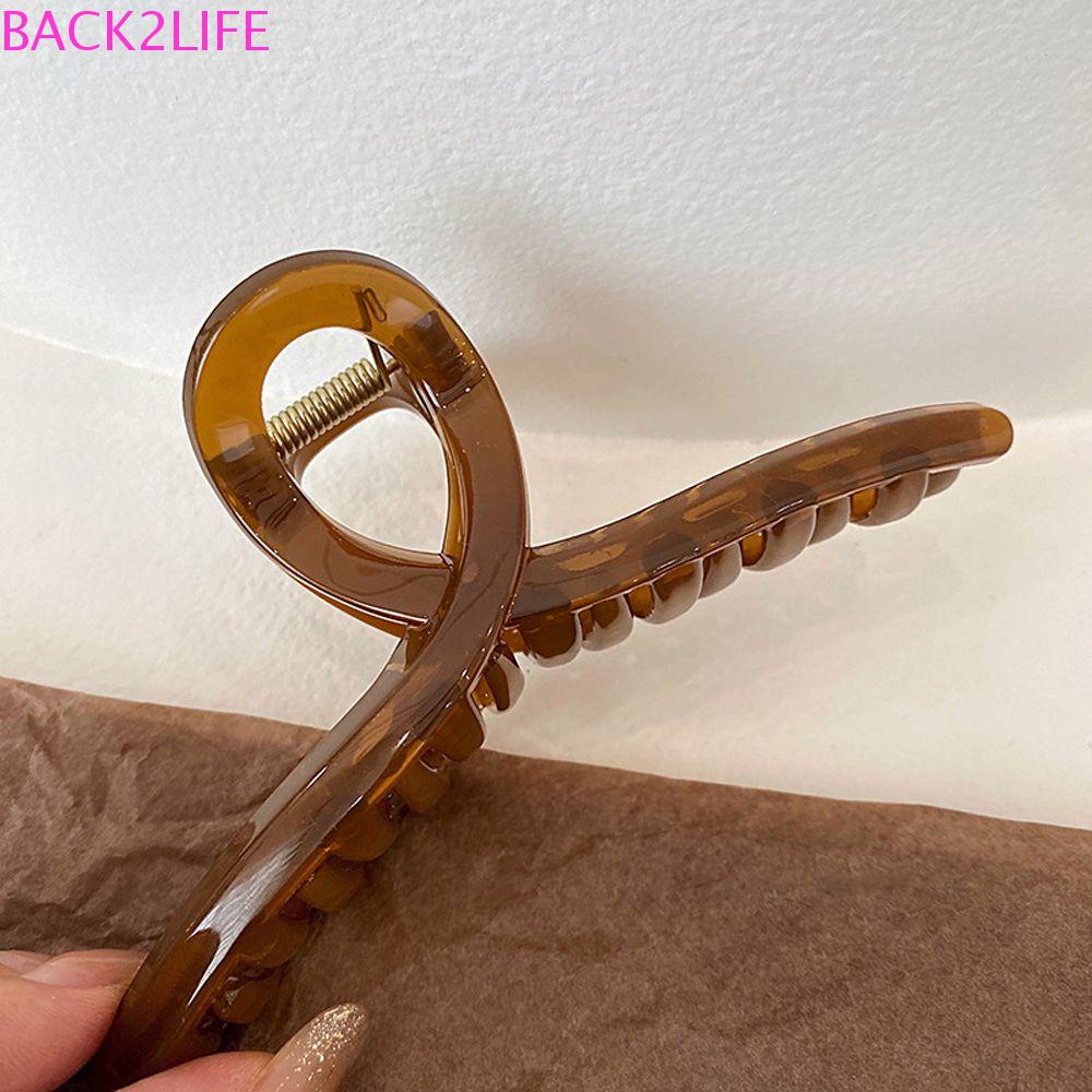 BACK2LIFE Kẹp Tóc Càng Cua Trong Suốt Màu Kẹo Ngọt Thời Trang Cho Nữ Giá Đỡ
