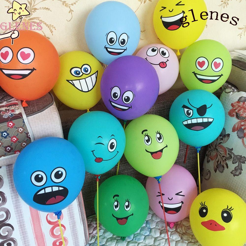 Set 100 Bong Bóng Cao Su Hình Mặt Cười Vui Nhộn Cho Bé