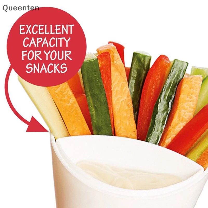 1 Cốc Nhựa Đựng Khoai Tây Chiên / Salad Có Tay Cầm Tiện Lợi