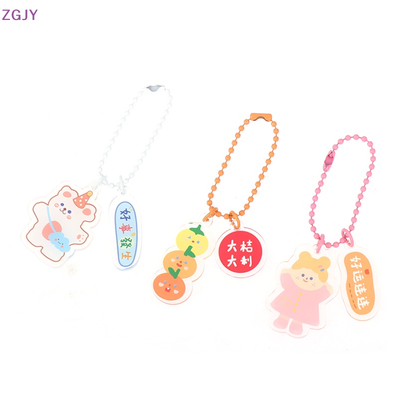 Móc Chìa Khóa Acrylic Trong Suốt Họa Tiết Hoạt Hình Phong Cách Hàn Quốc Dành Cho Bạn Nữ Mới
