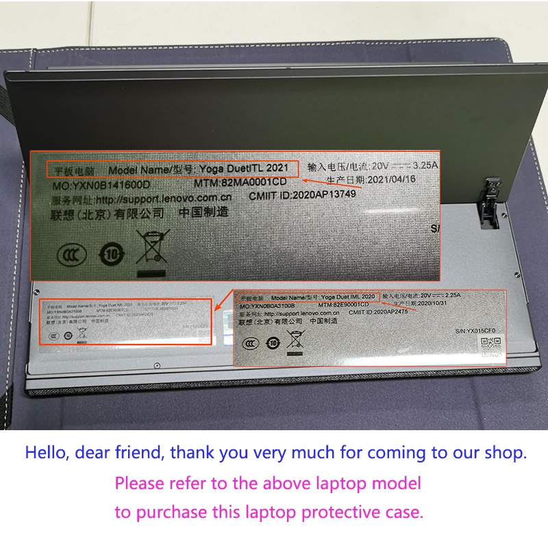 Bao Da PU Máy Tính Bảng Phối PC Bảo Vệ Cho Lenovo Yoga Duet 7i 13 Inch Gen 6 5 7 13ITL6