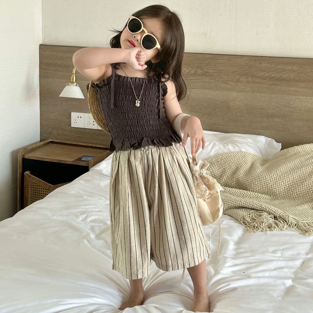 Quần Dài 9 Tấc Dáng Rộng Thời Trang Hàn Quốc 2023 Cho Bé Gái