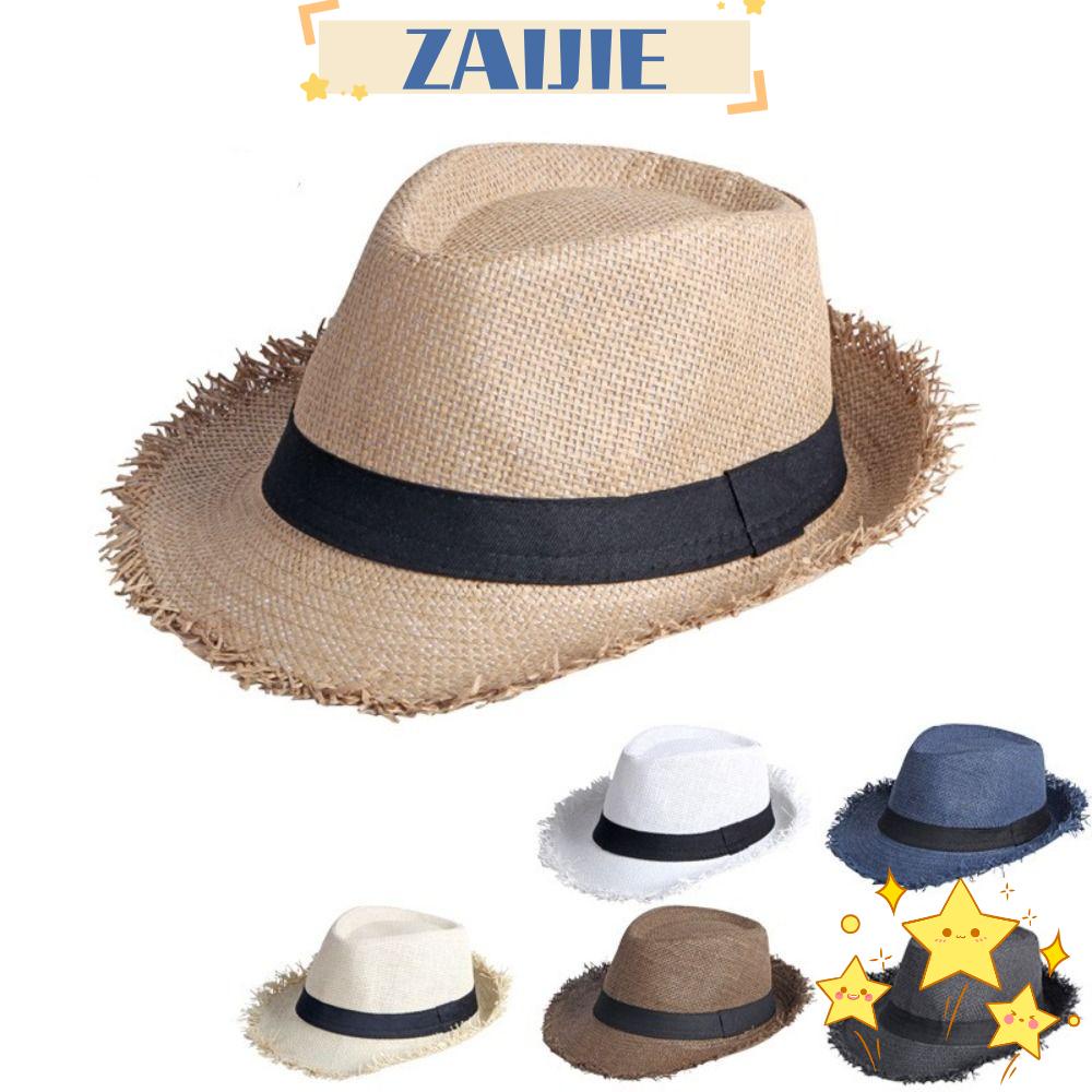 ZAIJIE24 Nón Cao Bồi Panama 24 Thời Trang Mùa Hè Cho Nam