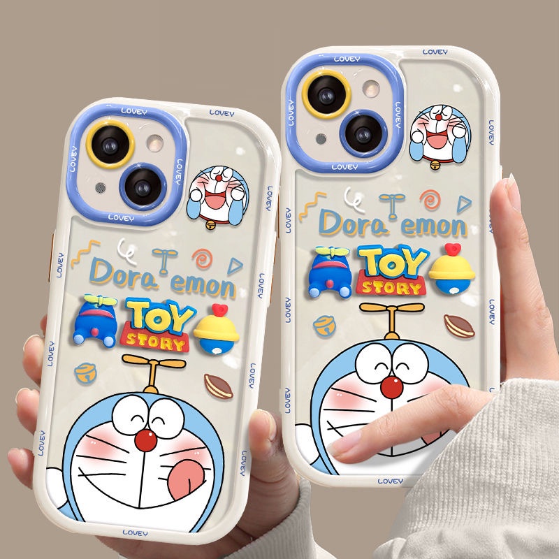 Ốp Điện Thoại Silicon Mềm Hình Búp Bê Doraemon Cho iPhone XR XS Max 11 12 13 14 Pro Max 14 Plus