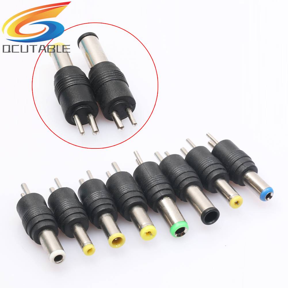 1 Bộ 8 Đầu Cắm Sạc AC / DC 2Pin Cho Notebook