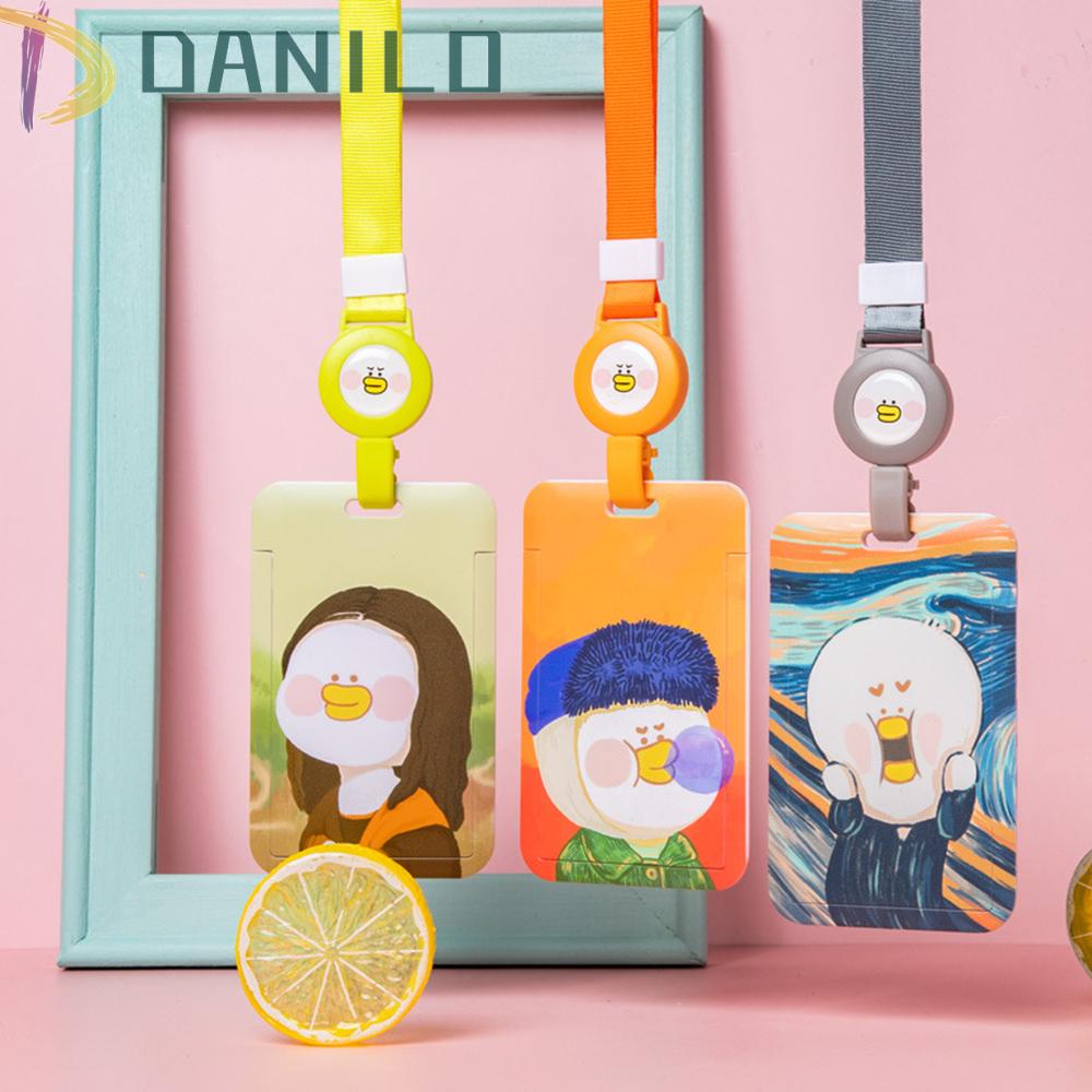 DANILO Vỏ Bọc Thẻ Xe Buýt In Tranh Sơn Dầu Có Móc Khóa