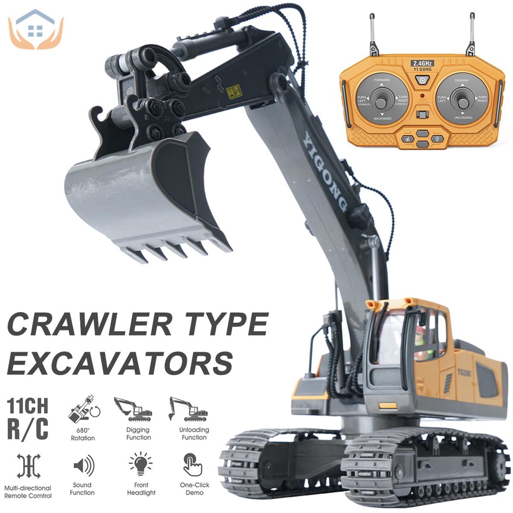 Máy Xúc Điều Khiển Từ Xa 2.4GHz 680 Cho Trẻ Em 1: 20° Xe Tải Xoay 11 Kênh SHOPTKC6503 11 Kênh