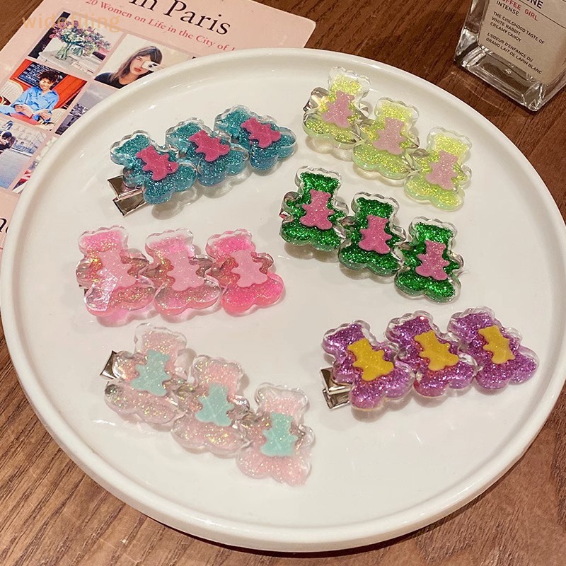 Kẹp Tóc Hình Gấu Nhỏ Lấp Lánh Thời Trang Mùa Hè Cho Nữ