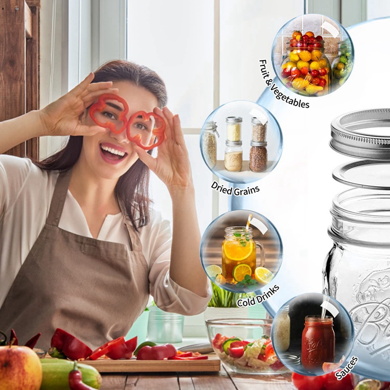 Bộ Dụng Cụ Hút Chân Không Niêm Phong Hũ Mason Tươi Mới Dễ Sử Dụng - Phù Hợp Với Hộp Mason Miệng Rộng Và Thường Xuyên