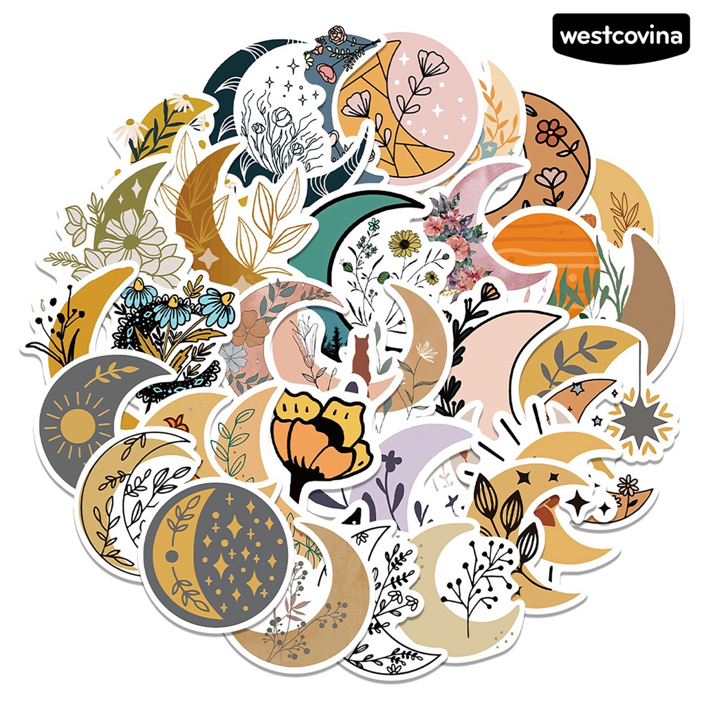 [WSTN]✎Bộ 50 Miếng Dán Trang Trí Vali Chống Thấm Nước Bằng PVC