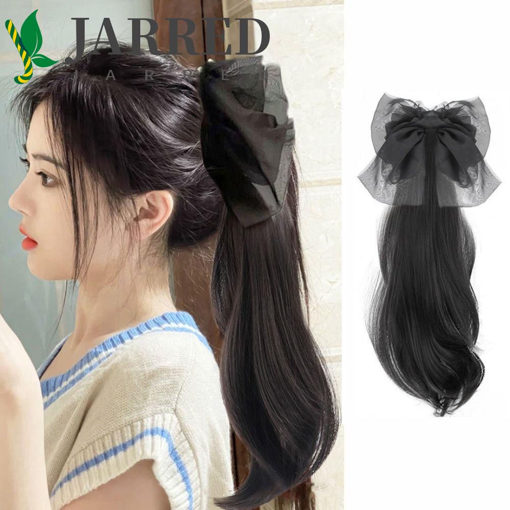 JARRED Tóc Giả Xoăn Thắt Nơ Cách Nhiệt Dễ Thương Dành Cho Nữ