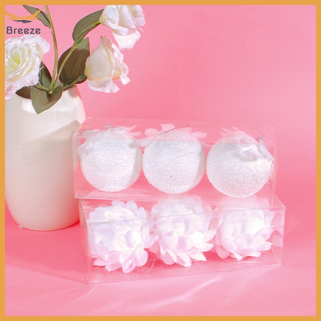 Set 3 Quả Bóng Xốp Chống Vỡ Trọng Lượng Nhẹ Trang Trí Cây Thông Giáng Sinh Năm Mới