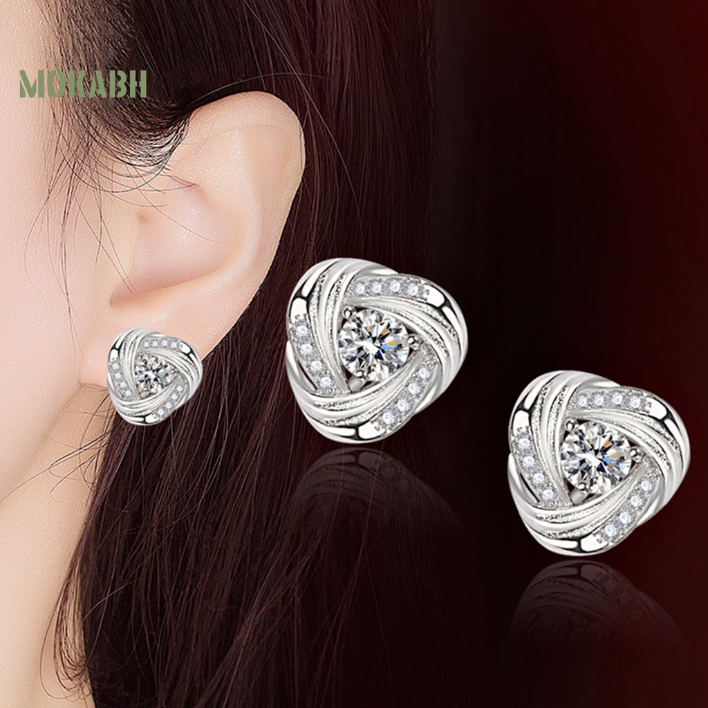 Bộ 2 Vòng cổ + Bông Tai + Nhẫn Hình Cánh Hoa Lấp Lánh Thời Trang