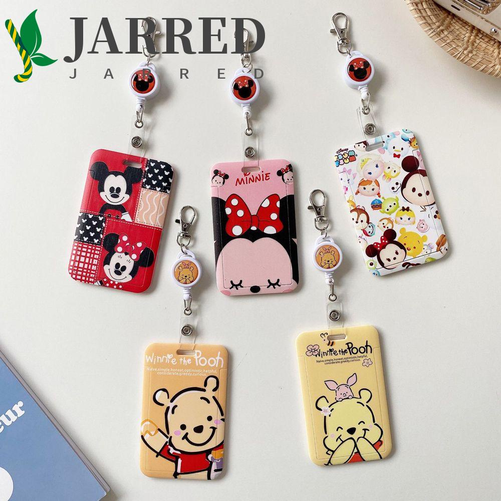 JARRED Ví Đựng Thẻ Hình Chuột Mickey Có Khóa Thu Gọn Tiện Dụng Phong Cách Hàn Quốc Cho Bạn Gái