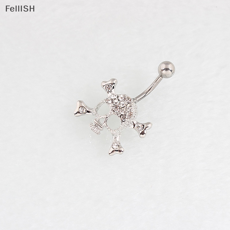 Khuyên Rốn Hình Đầu Lâu Bằng Thép Không Gỉ Đính Đá Thời Trang Cho Nữ 439br