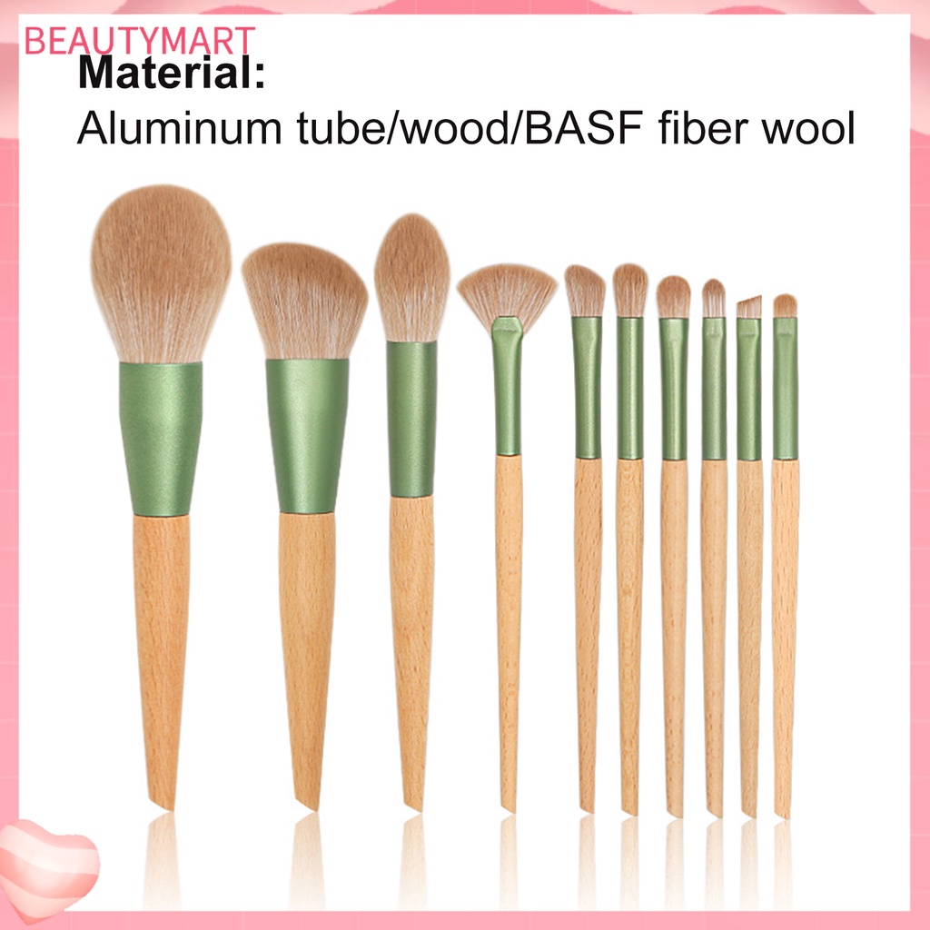 Bộ 10 Cọ Trang Điểm Sợi Nhân Tạo Chống Bụi Dễ Dàng Làm Đẹp