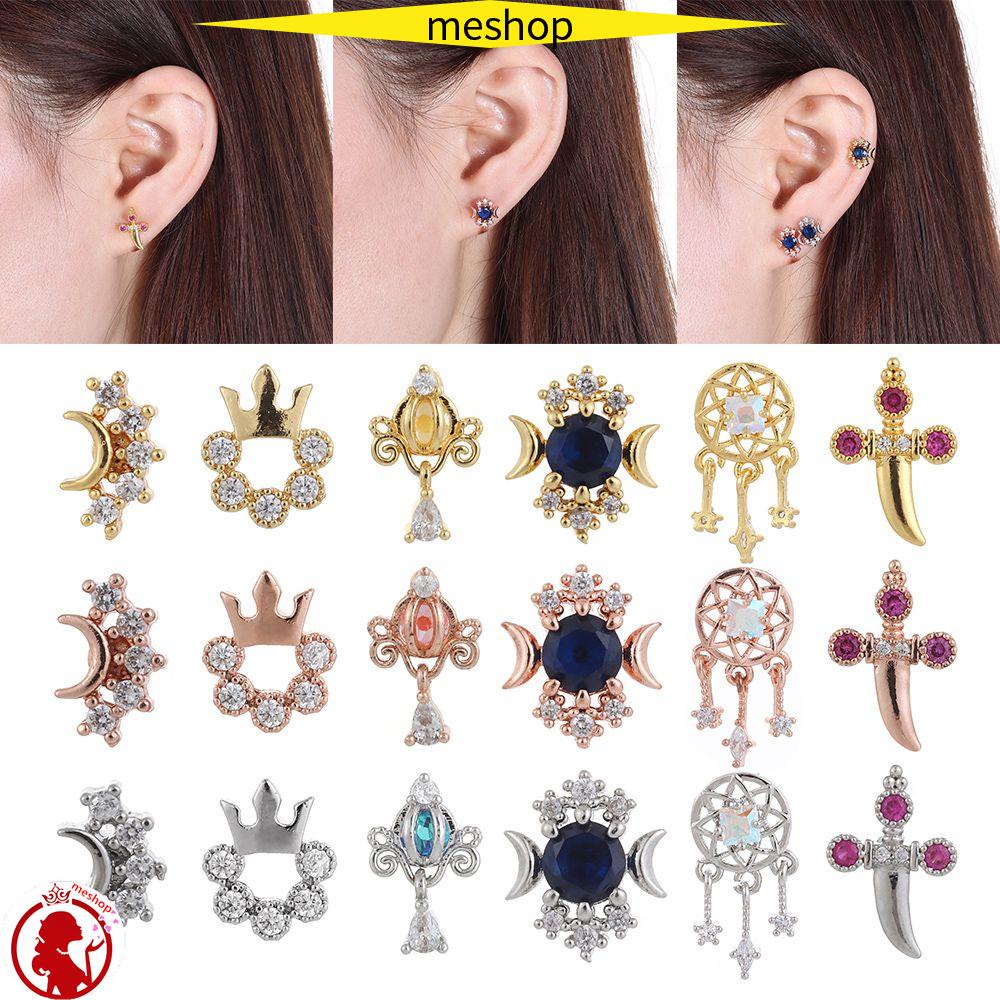 ME 1 Khuyên Tai Dạng Vòng Xoắn Ốc Bằng Thép Không Gỉ Cho Nữ