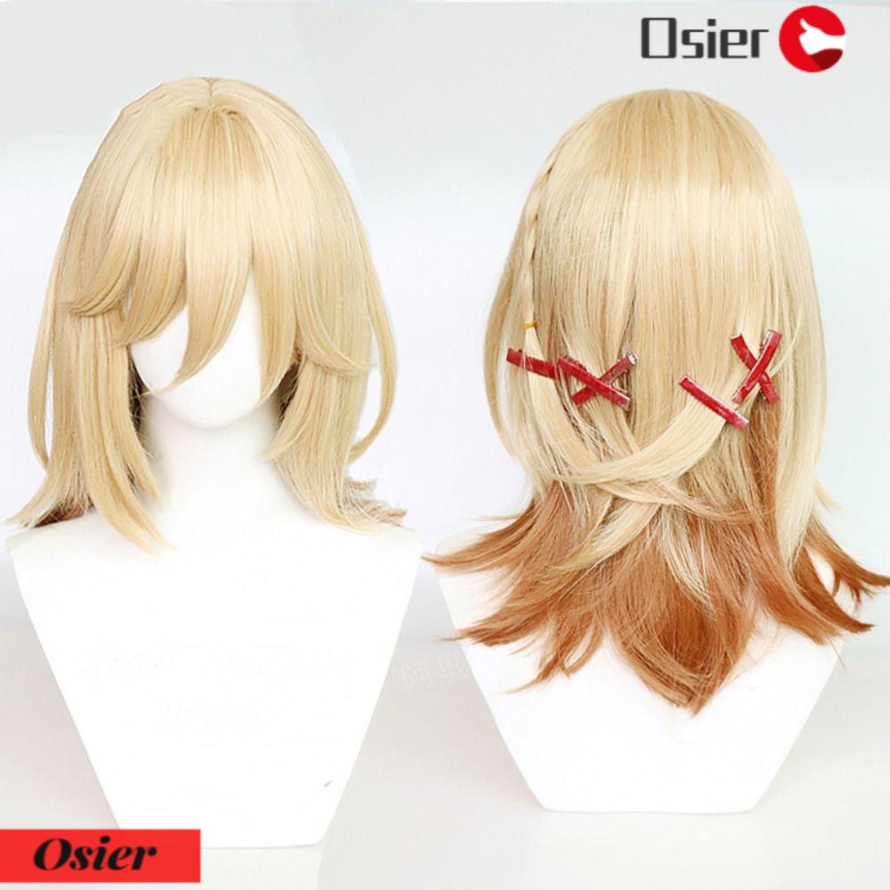 Tóc Giả Chịu Nhiệt Hóa Trang Genshin Kaveh 1 50cm Màu Vàng Kim Phong Cách Halloween