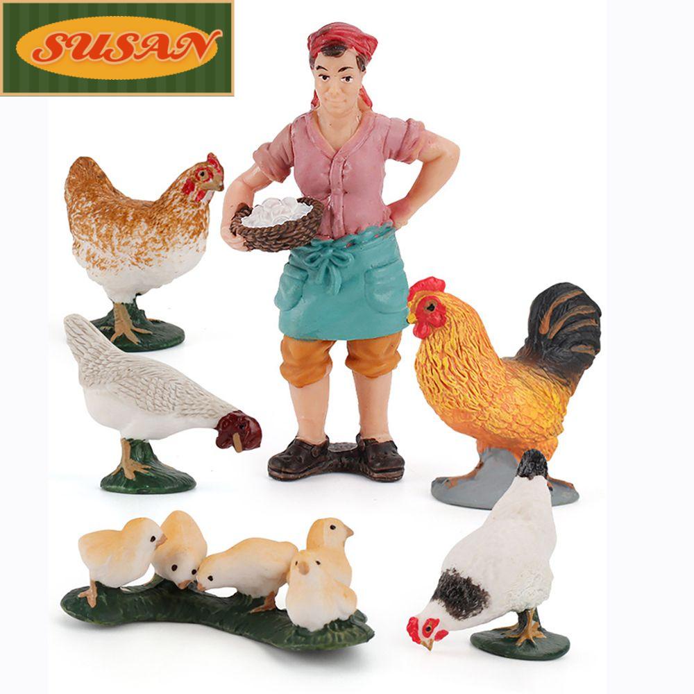 SUSANS 1 Bộ Mô Hình Gà Nông Trại Sống Động Như Thật Nhận Dạng Phong Cảnh