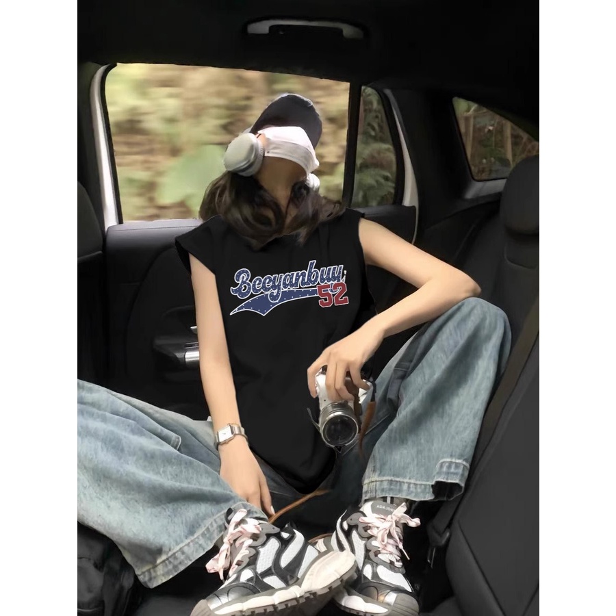 NRVP Áo Thun Nữ Không Tay 100% Cotton Thời Trang Hàn Quốc