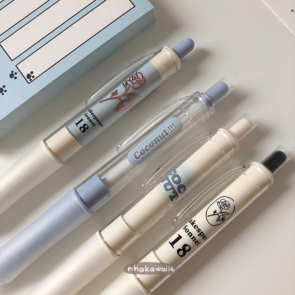 Bút gel bấm cao cấp TIA mực đen, ngòi kim 0.5mm