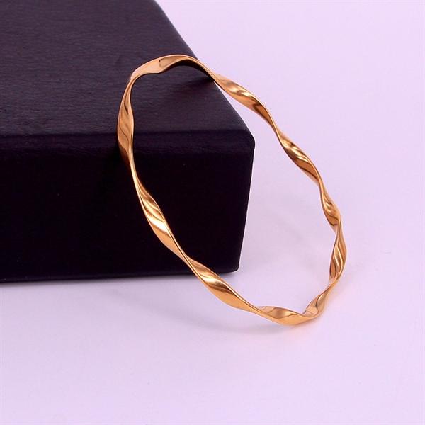 Vòng Tay Nữ Tròn Dạng Xoắn Titan Ko Đen TT4668