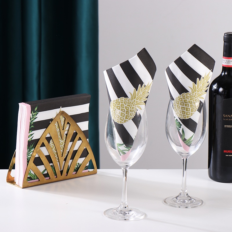 Set 20 Khăn Ăn Bằng Giấy In Họa Tiết Quả Dứa / Dâu Tây Màu Sắc Phong Cách Phương Tây DIY