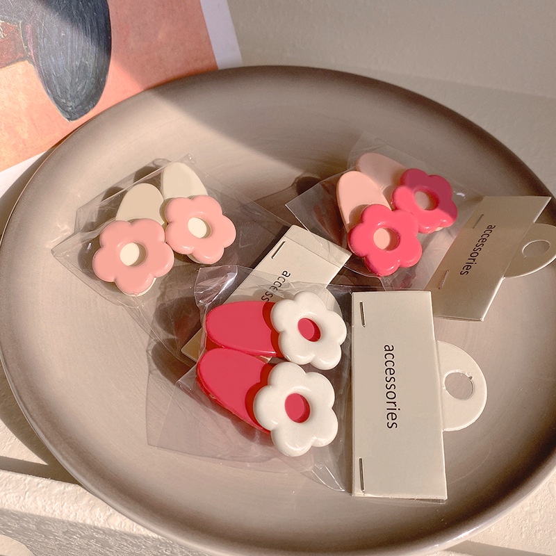 Kẹp Tóc Hình Hoa Màu Hồng Dễ Thương Thời Trang Mùa Hè 2023