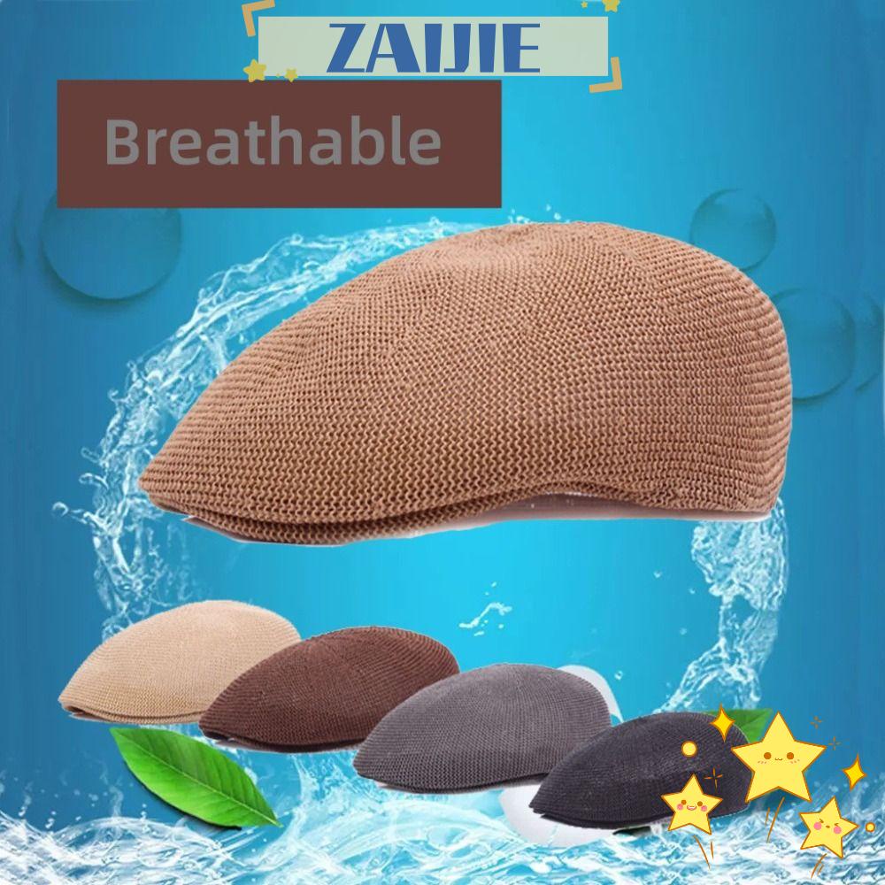 Mũ Beret Vải Ivy ZAIJIE24 Màu Trơn Thoáng Khí Thời Trang Mùa Hè Cho Nam