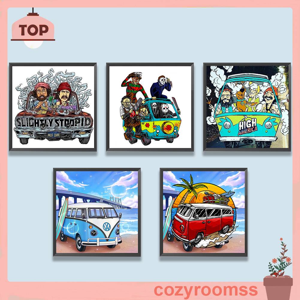 Tranh Đính Đá Kim Cương Toàn Bộ 5D DIY Hình Vẽ Xe Hơi