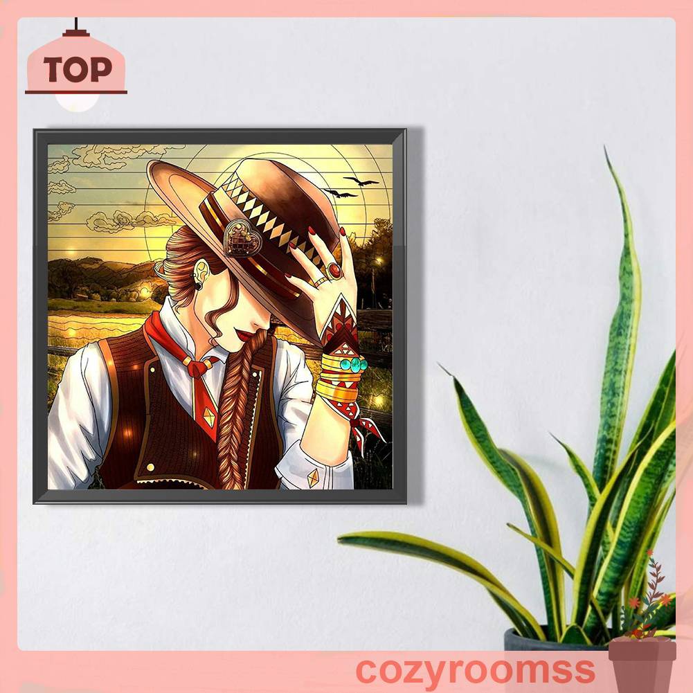 Tranh Đính Đá Kim Cương Toàn Bộ 5D DIY Hình Vẽ Cô Gái Trang Trí Nhà Cửa