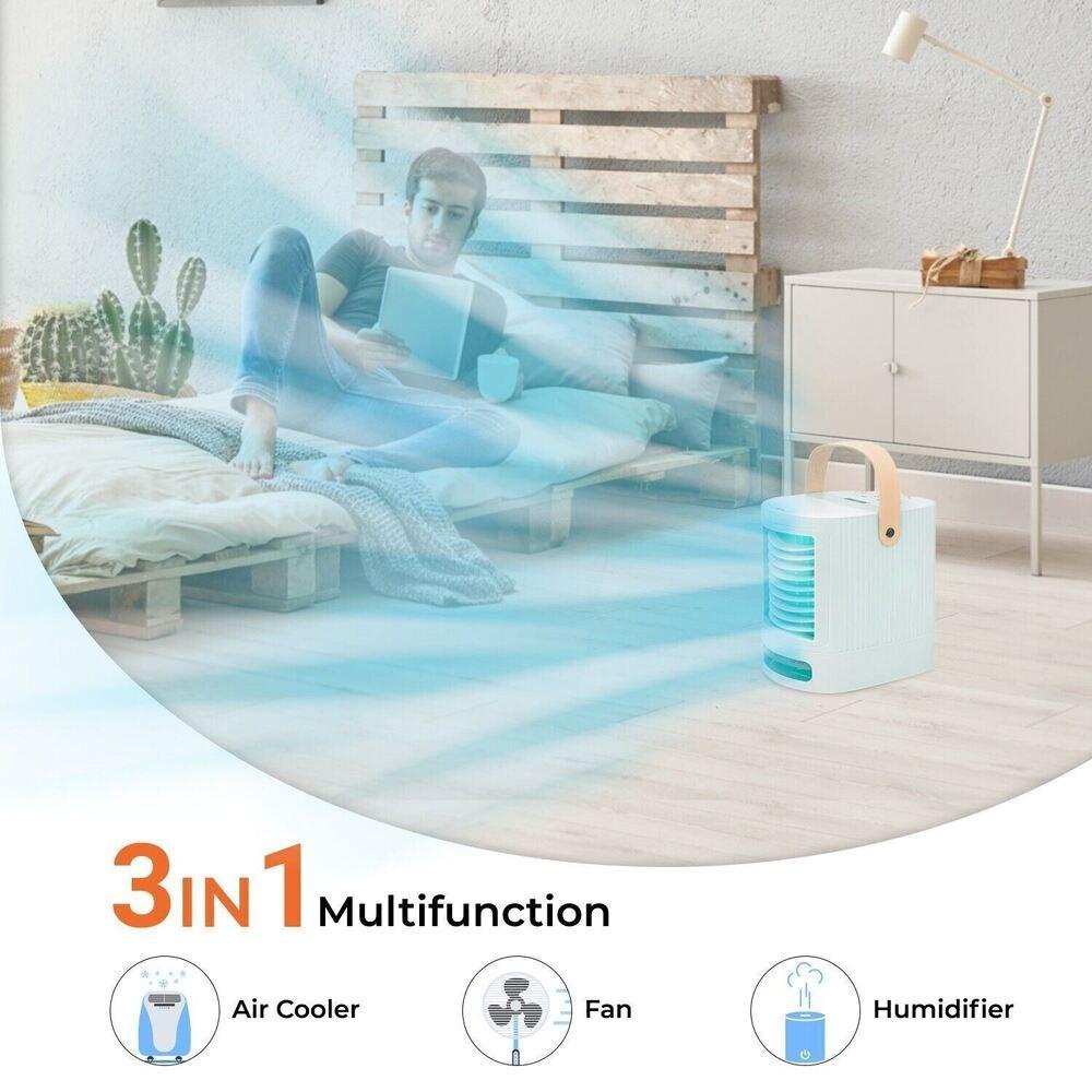 ESPO Máy Điều Hòa Không Khí Có Đèn Chuyển Đổi Tốc Độ Trắng Kèm Sạc USB Tùy Chỉnh Tiện Dụng Cho Văn Phòng / Xe Hơi /