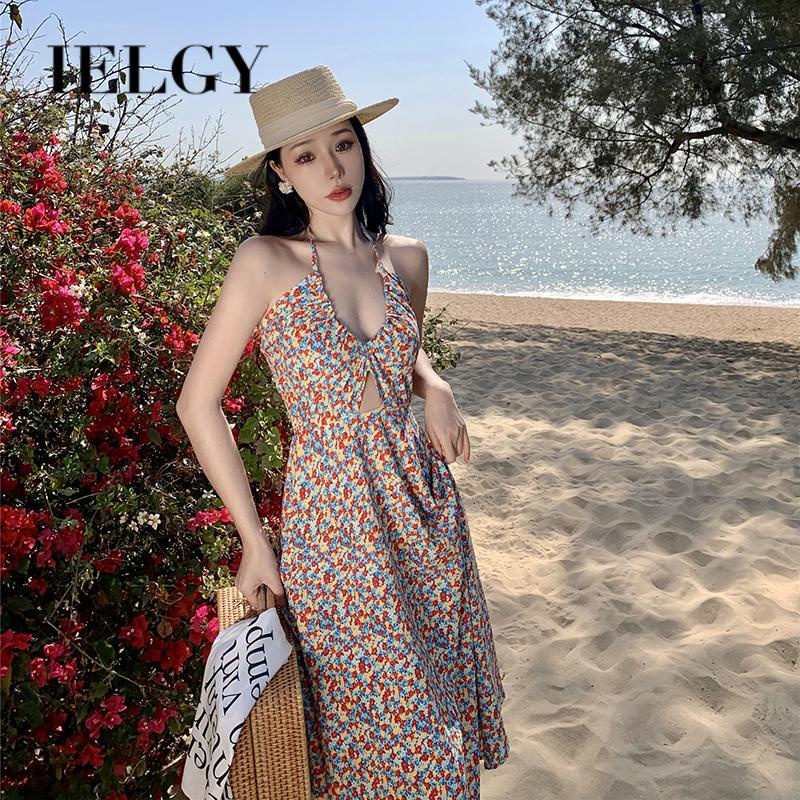 Đầm Hoa Không Tay Cổ Chữ v Hở Lưng Quyến Rũ Dành Cho Nữ