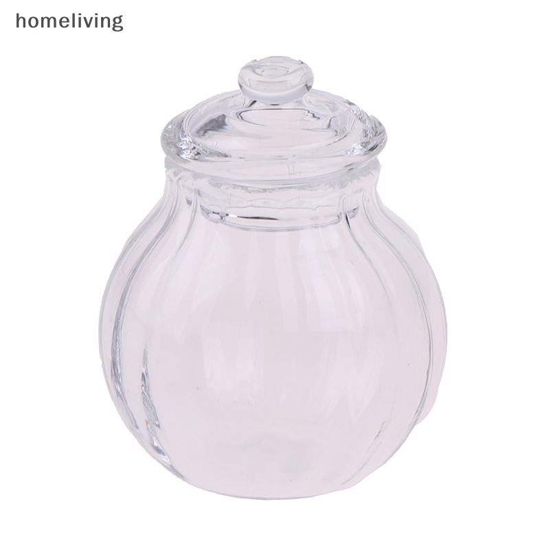 Lọ Thủy Tinh Tròn Mini Đựng Kẹo Trang Trí Nhà Búp Bê Tỉ Lệ 1: 12