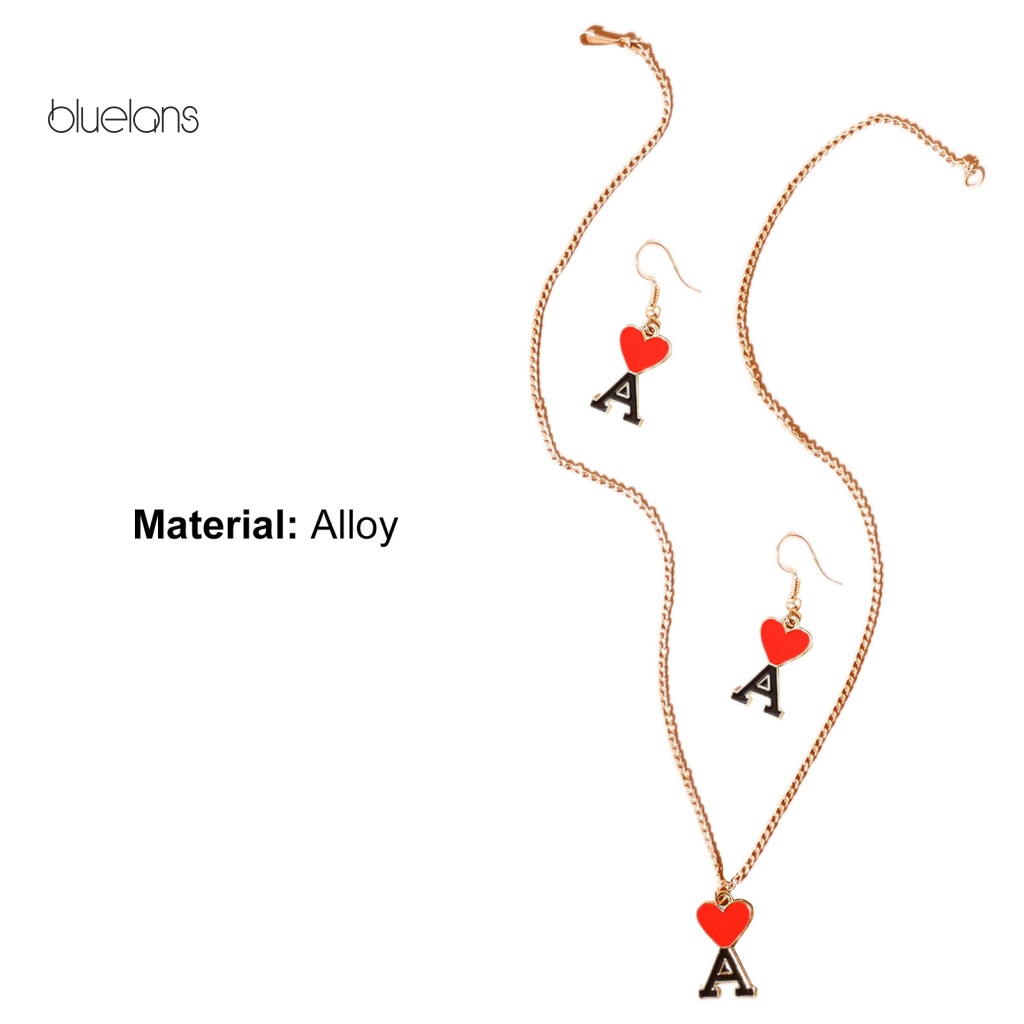 Bộ Vòng cổ + Bông Tai Chữ A Bằng Hợp Kim Tinh Tế Cho Nữ