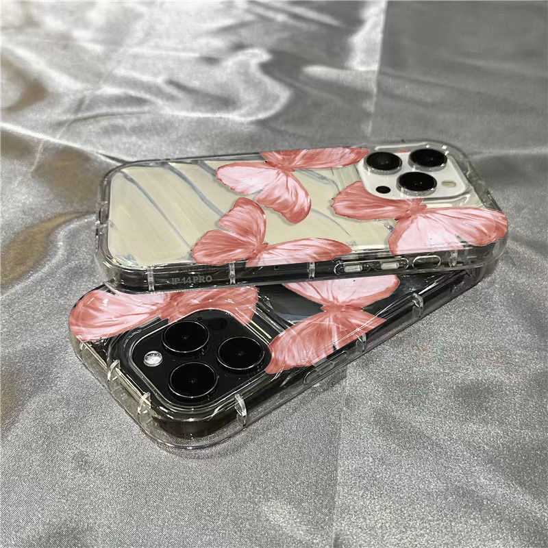 Ốp Điện Thoại Mềm Trong Suốt In Hình Bướm Hồng Cho Iphone8Iphone14Promax / xr / Apple111312Ốp Điện Thoại Thời Trang Cho Sành Điệu Cao Cấp Syg55 / 7 Syg5