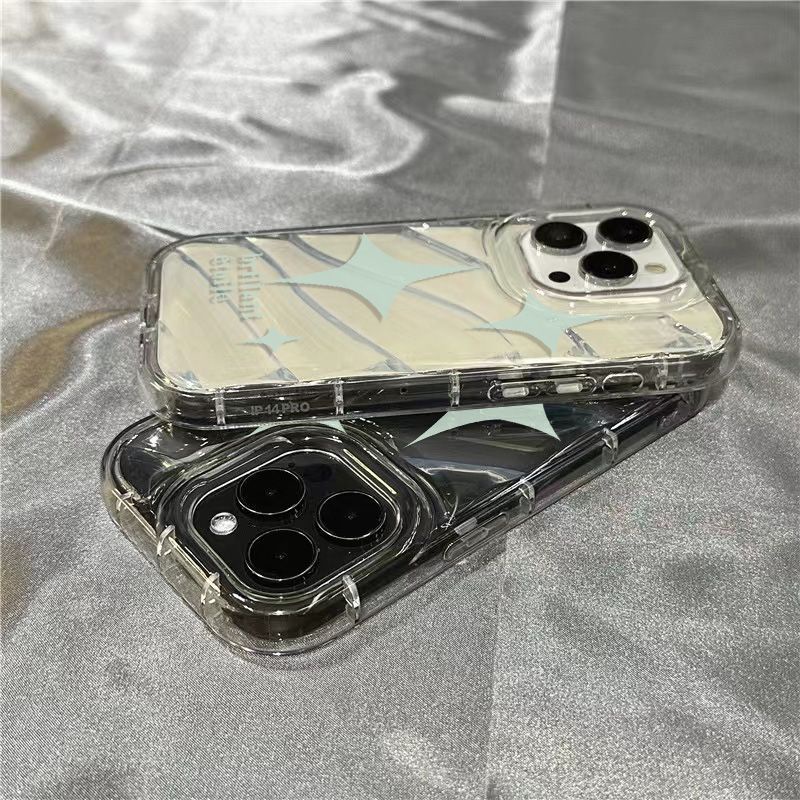 Ốp Điện Thoại Mềm Trong Suốt In Hình Ngôi Sao Trắng Dễ Thương Cho iPhone14promax 1312 / 11 7 / 8plus xr / sins LAO1