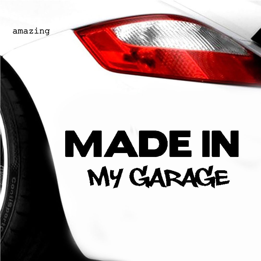 Đề Can Phản Quang In Chữ Made In My Garage Trang Trí Thân Xe Hơi / Xe Máy