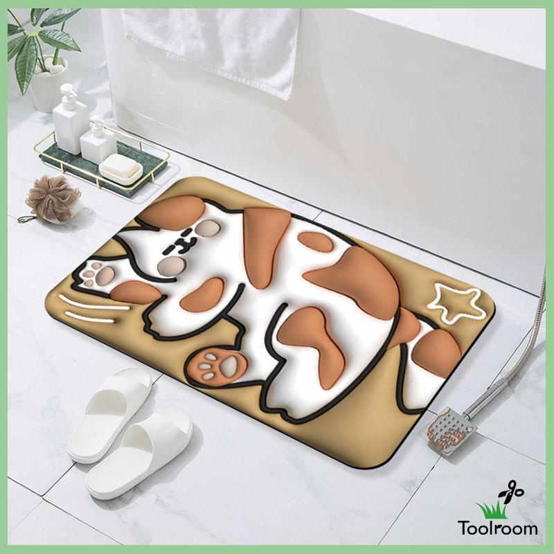 Thảm Chùi Chân Mềm Mại Thấm Hút Tốt Họa Tiết Hoa Trang Trí Cửa Trước Cửa Phòng Tắm