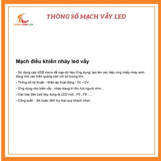 Mạch nháy LED vẫy 4 cổng 8A ( dùng cho LED ruồi, F5 ... điện áp 5V hoặc 12V )
