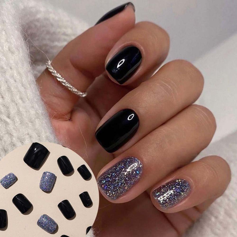 MOILYVN Móng Tay Giả Ngắn Chống Nước Che Phủ Toàn Diện Đầu Vuông Cho Nữ