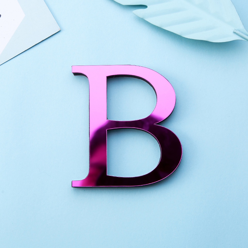 Miếng Dán Tường Trang Trí Hình Chữ Cái Từ A-Z Bằng Acrylic Tráng Gương DIY