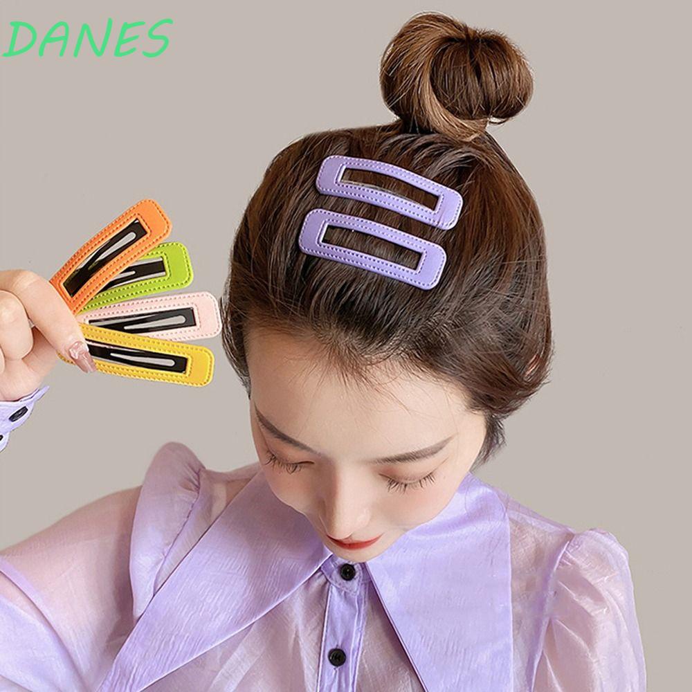 DANES Bộ Kẹp Tóc Hình Chữ Nhật Màu Kẹo Ngọt Phong Cách Hàn Quốc Dễ Thương Cho Bé Gái